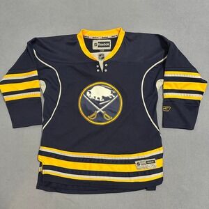 Reebok Buffalo Sabres NHL Hockey Jersey Gold Navy Blue Youth Size L/XL